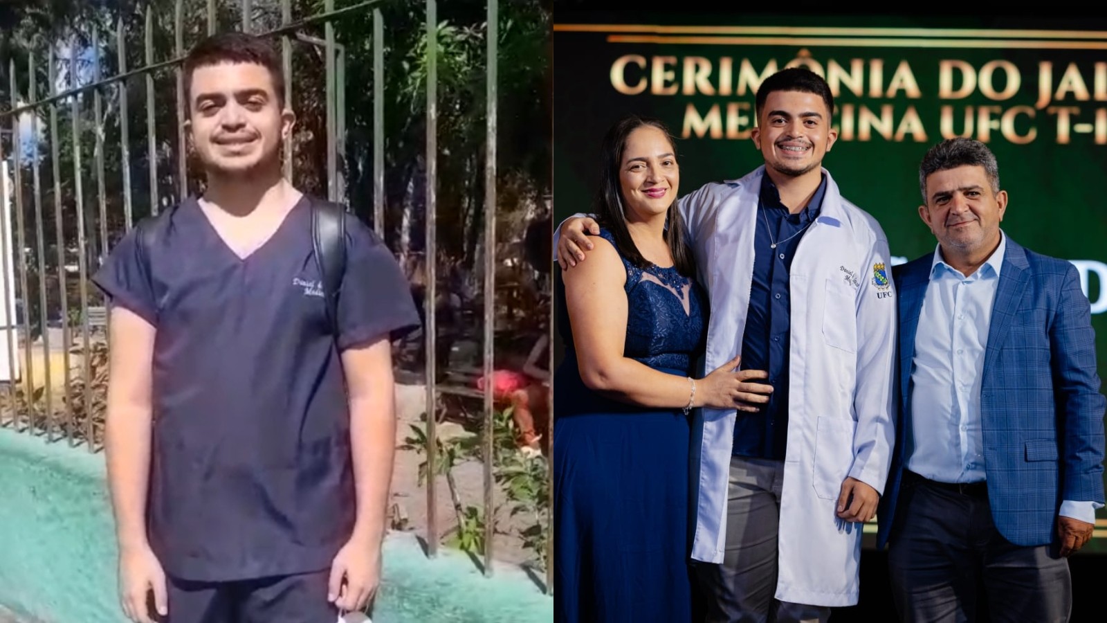 Pai e filho: emoção no primeiro dia de estágio em hospital de Fortaleza viraliza nas redes​‌​