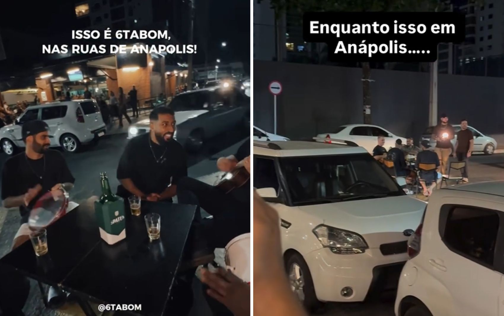 Grupo de pagode chama a atenção após tocar em mesa montada no meio da rua; vídeo