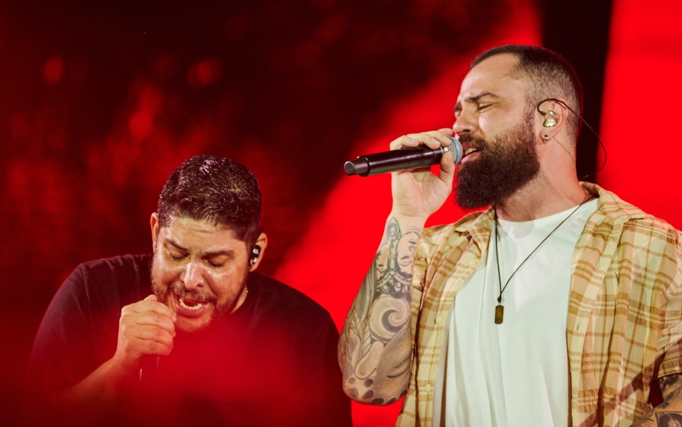 Jorge e Mateus soltam a voz no Ribeirão Rodeo Music 2024, em Ribeirão Preto, SP — Foto: Érico Andrade/g1