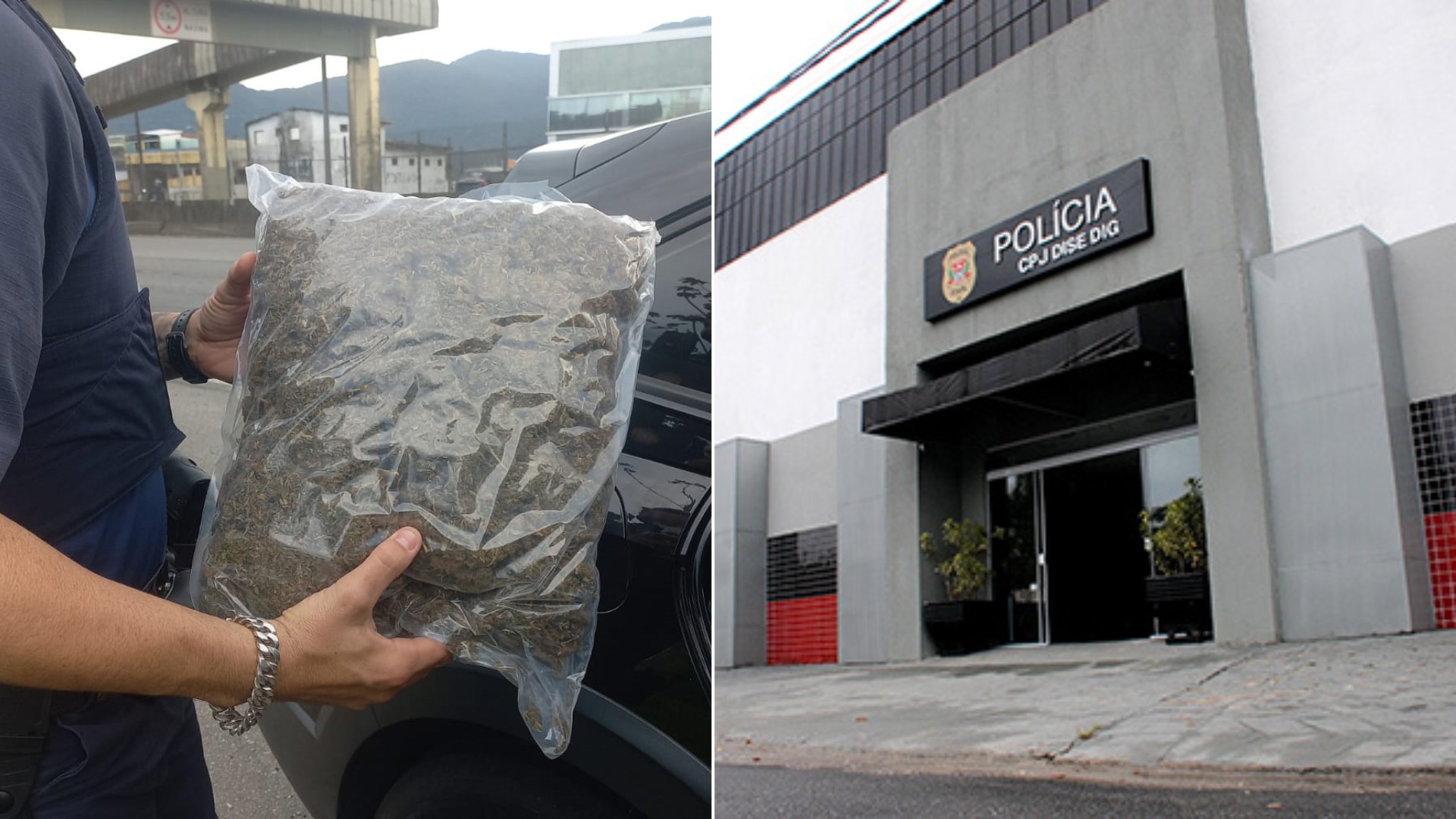 Motorista de 'carro dublê' é preso transportando maconha em Praia Grande, SP 