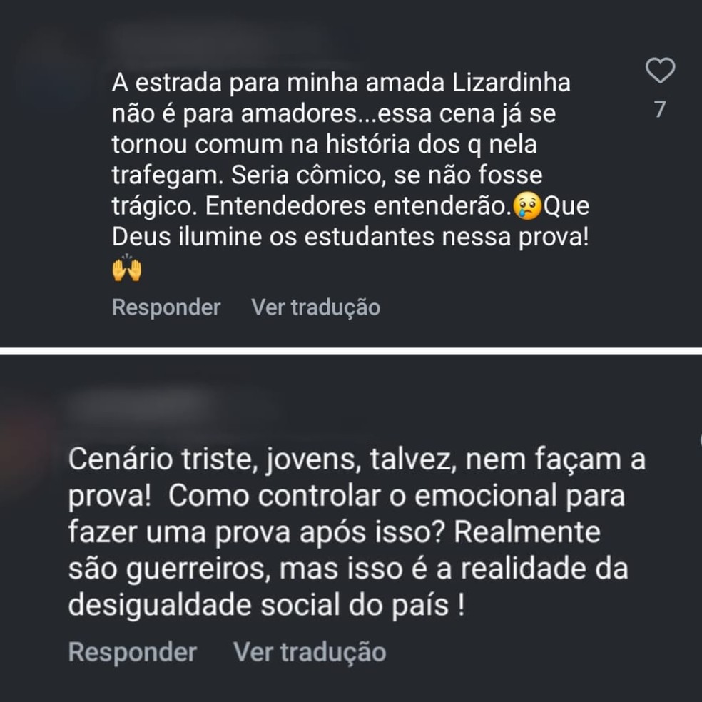 Internautas comentam sobre caso de estudantes que tiveram que empurrar ônibus atolado para chegar a local de prova do Enem — Foto: Reprodução/redes sociais