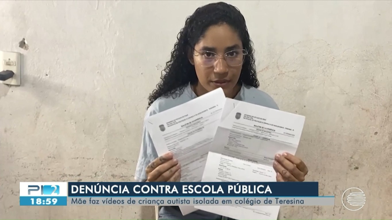 Mãe flagra filho autista sozinho em área cercada por grades em escola de Teresina e denuncia negligência: 'já registrei dois boletins'