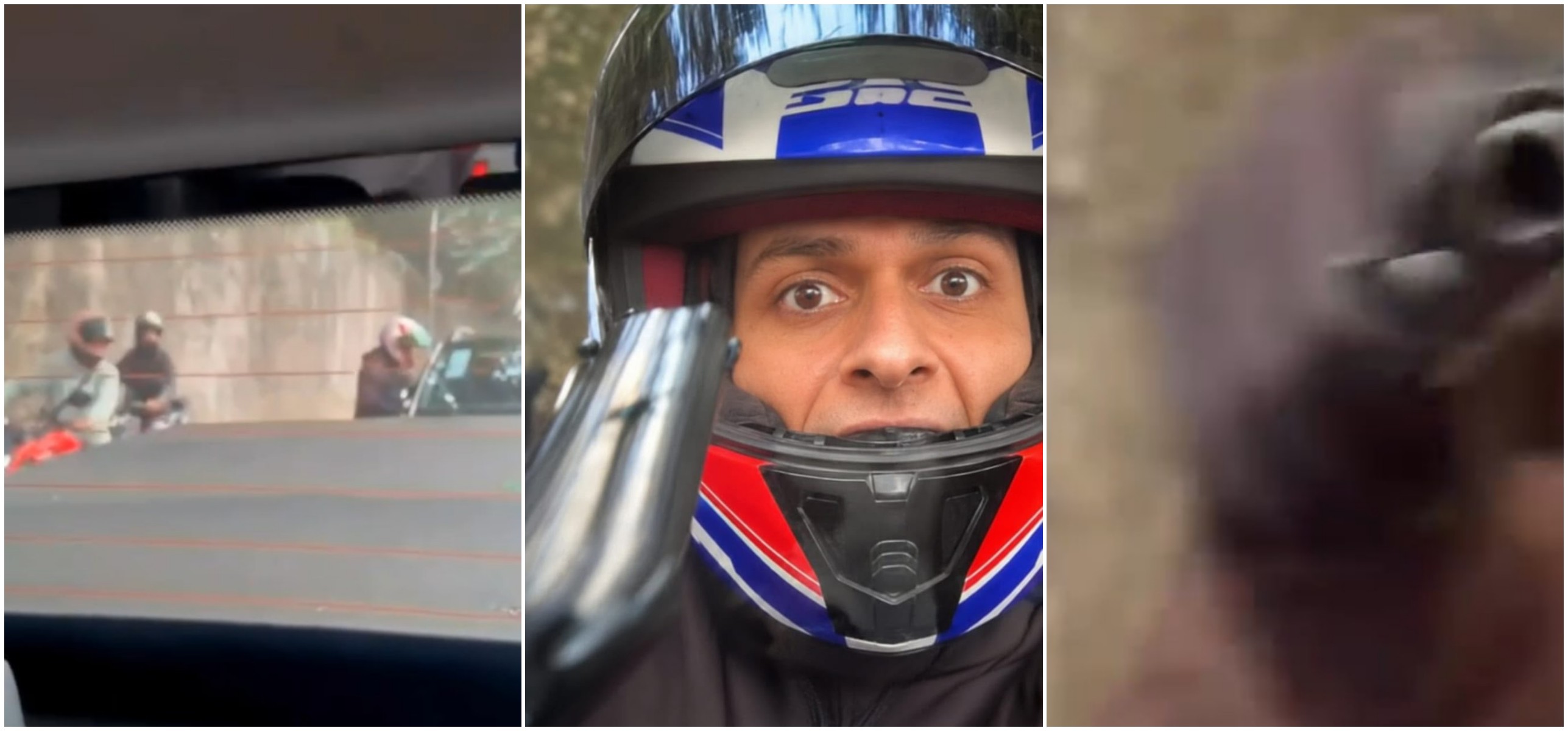 Vídeo registra assalto e mostra ladrão reagindo à buzina de motorista ao apontar arma para carro blindado 