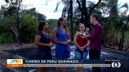 Área na região sul de Palmas que vem sendo usada como depósito de pneus é incendiada