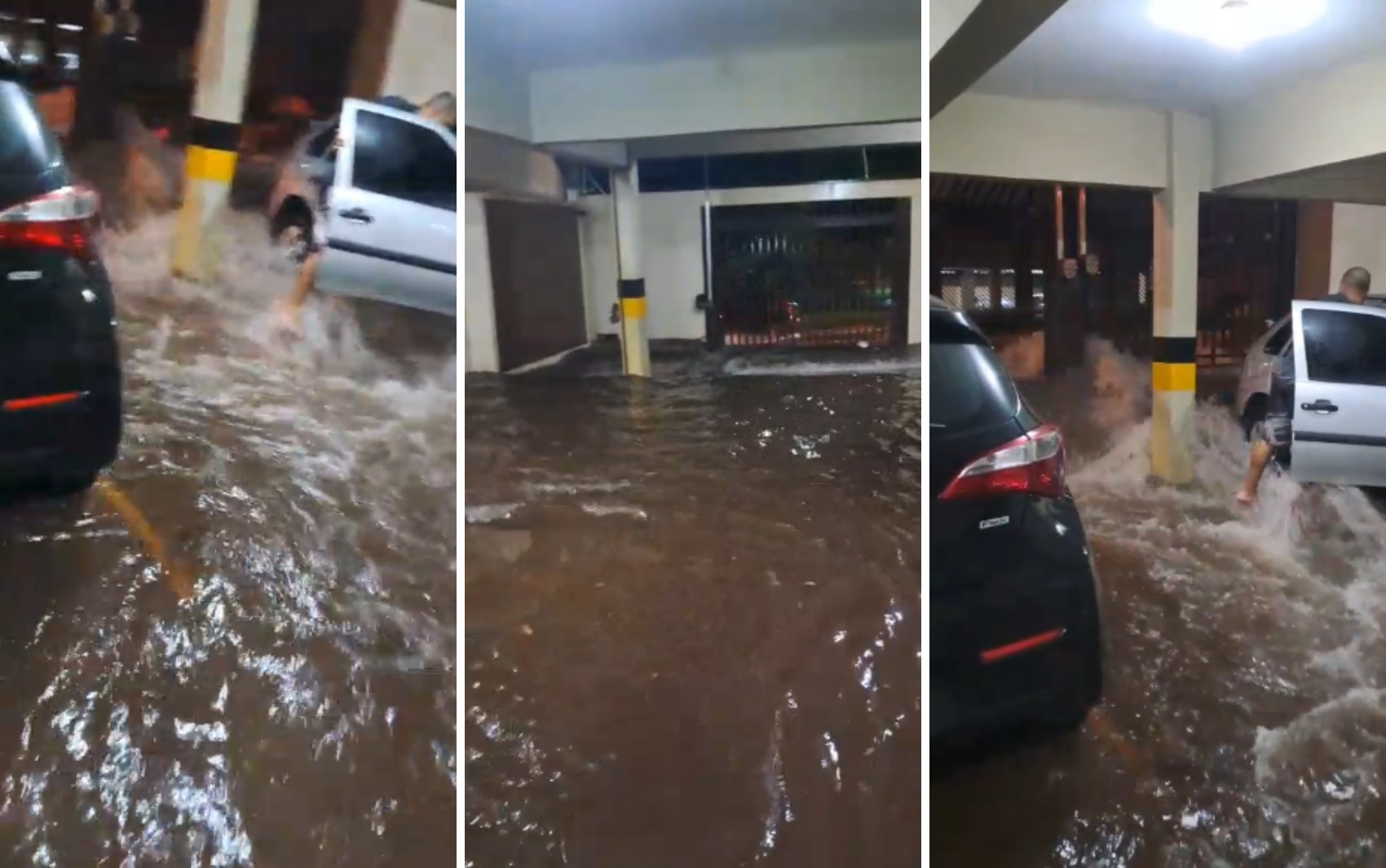 Chuva provoca alagamentos e invade garagem de prédio em Ribeirão Preto 