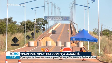 Travessia gratuita de balsa entre Tupirama e Pedro Afonso começa nesta quarta-feira (28)