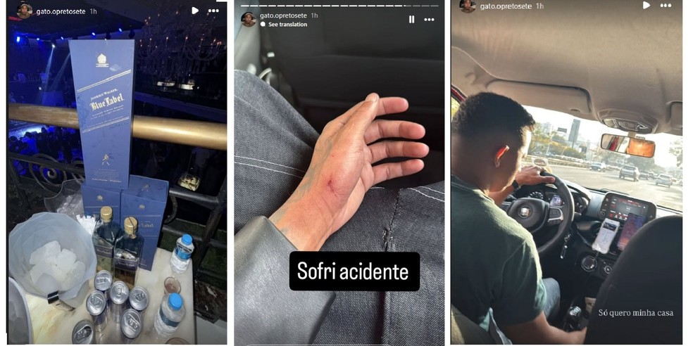 Bia Miranda e Gato Preto sofrem acidente com Porsche, que fica destruído, na Avenida Faria Lima — Foto: Reprodução/Redes sociais