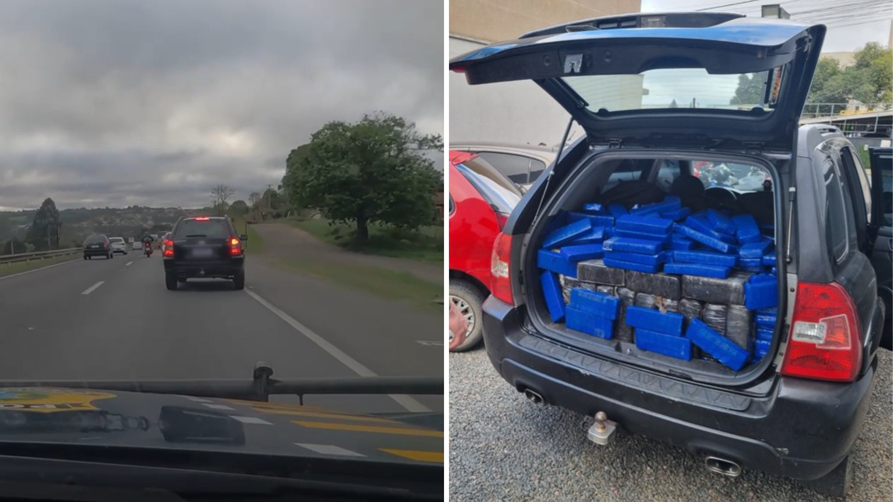 VÍDEO: motorista tenta fugir da polícia, mas sofre acidente e é pego com meia tonelada de maconha, no Paraná