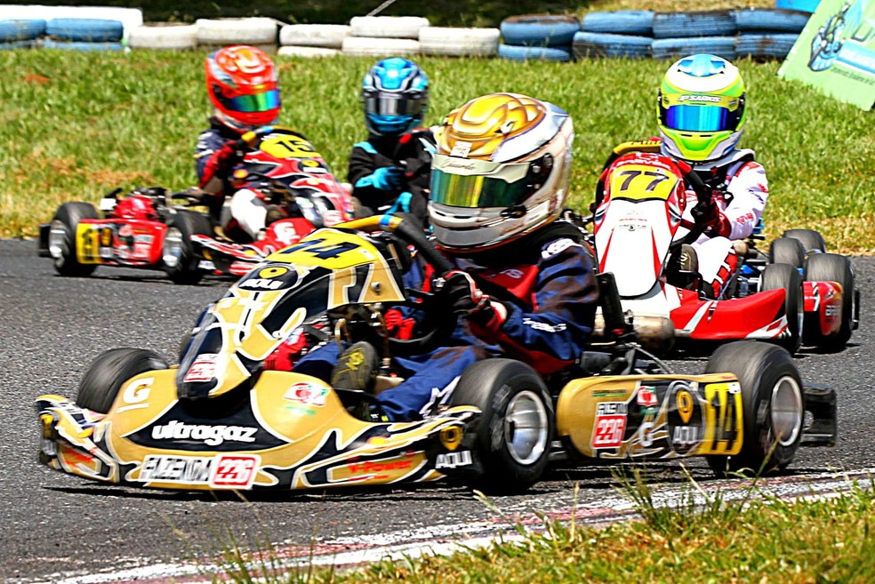 Pilotos disputam o Brasília Kart Series no DF. — Foto: Brasília Kart Series/Divulgação