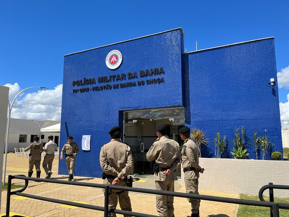 Sede da 79 CIPM da Polcia Militar na cidade de Barra do Choa, onde ocorreu o crime — Foto: Haeckel Dias/SSP-BA