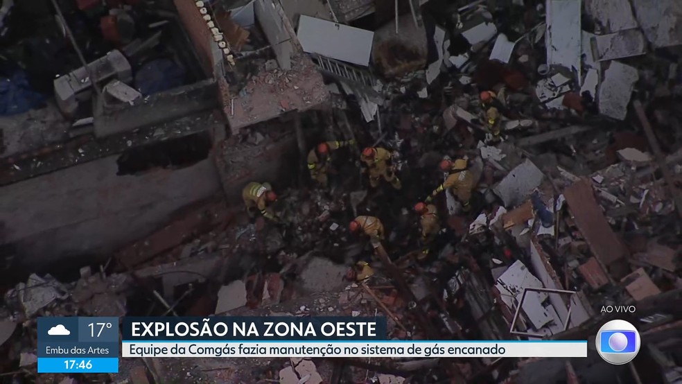 Imóveis destruídos após explosão na região do Jaguaré, na Zona Oeste de SP — Foto: Reprodução/TV Globo
