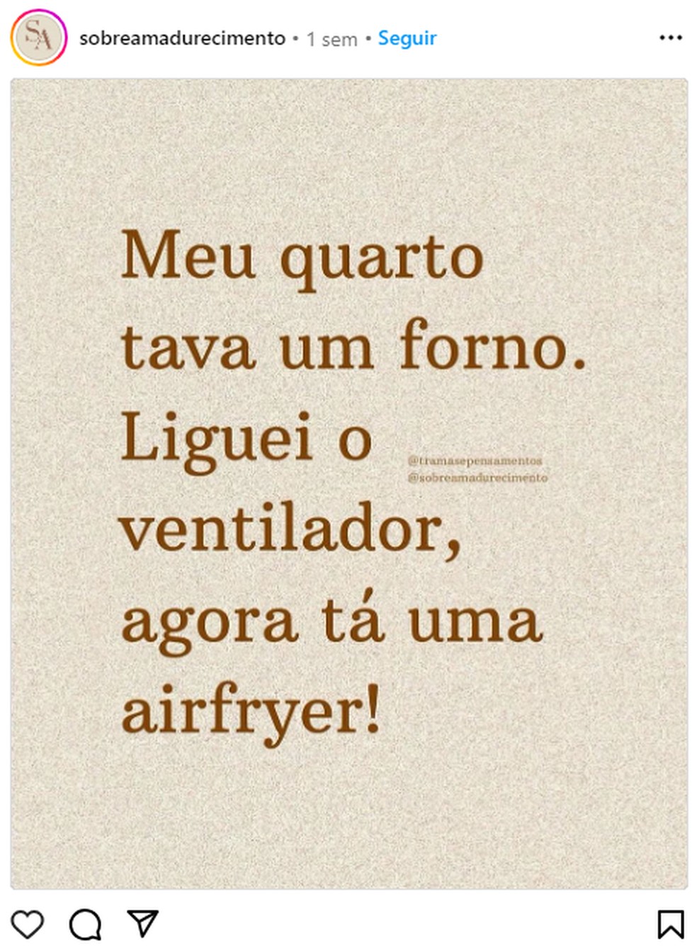 Onda de calor que afeta o Rio de Janeiro rende brincadeiras nas redes sociais — Foto: Reprodução