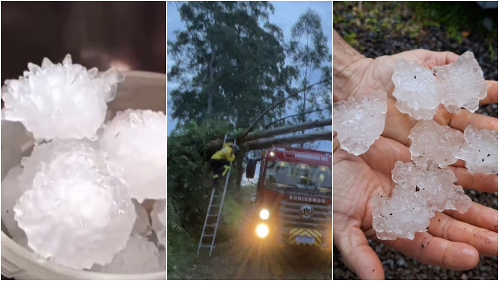 Granizo e vendaval causam estragos em SC; estado segue em alerta | G1