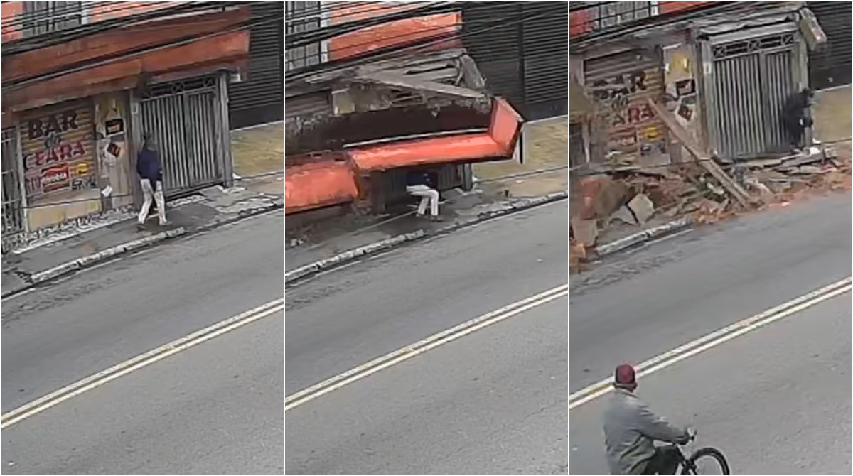 VÍDEO: Marquise desaba e mata idoso na Zona Leste de SP