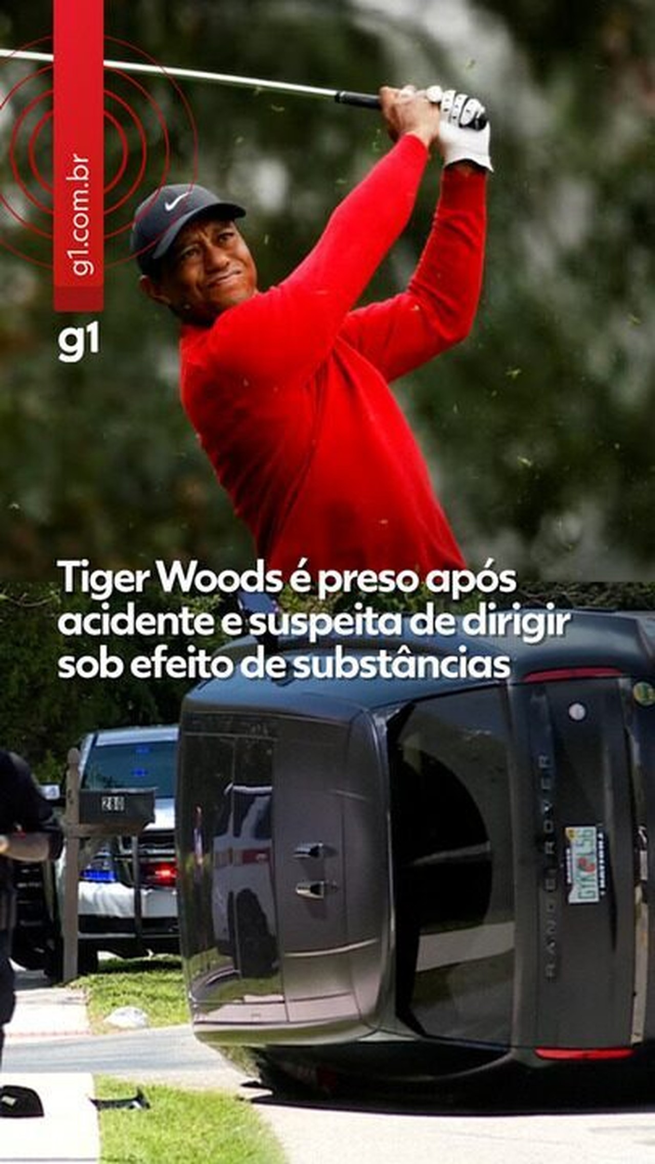 Tiger Woods tinha comprimidos de opioide no bolso ao ser preso após acidente, diz TV