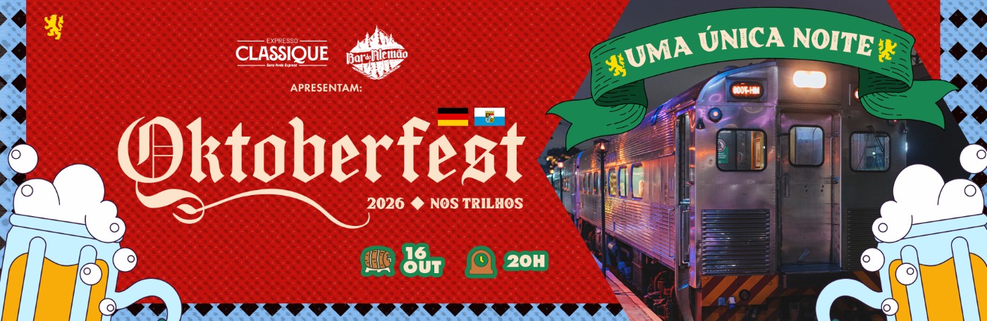 Festa alemã no trem: Curitiba terá Oktoberfest em vagões de luxo