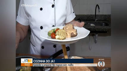 Confira como ficou a receita de filé mignon na cozinha do JA 1ª Edição