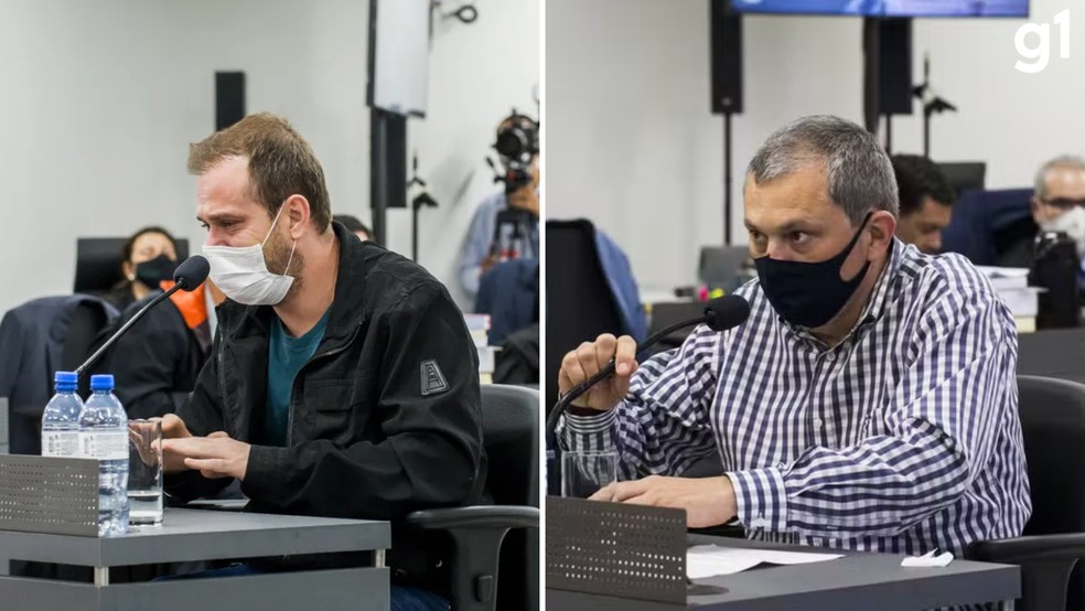 Elissandro Spohr e Mauro Hoffmann, condenados pelo incêndio na boate Kiss — Foto: Juliano Verardi/Imprensa-TJRS