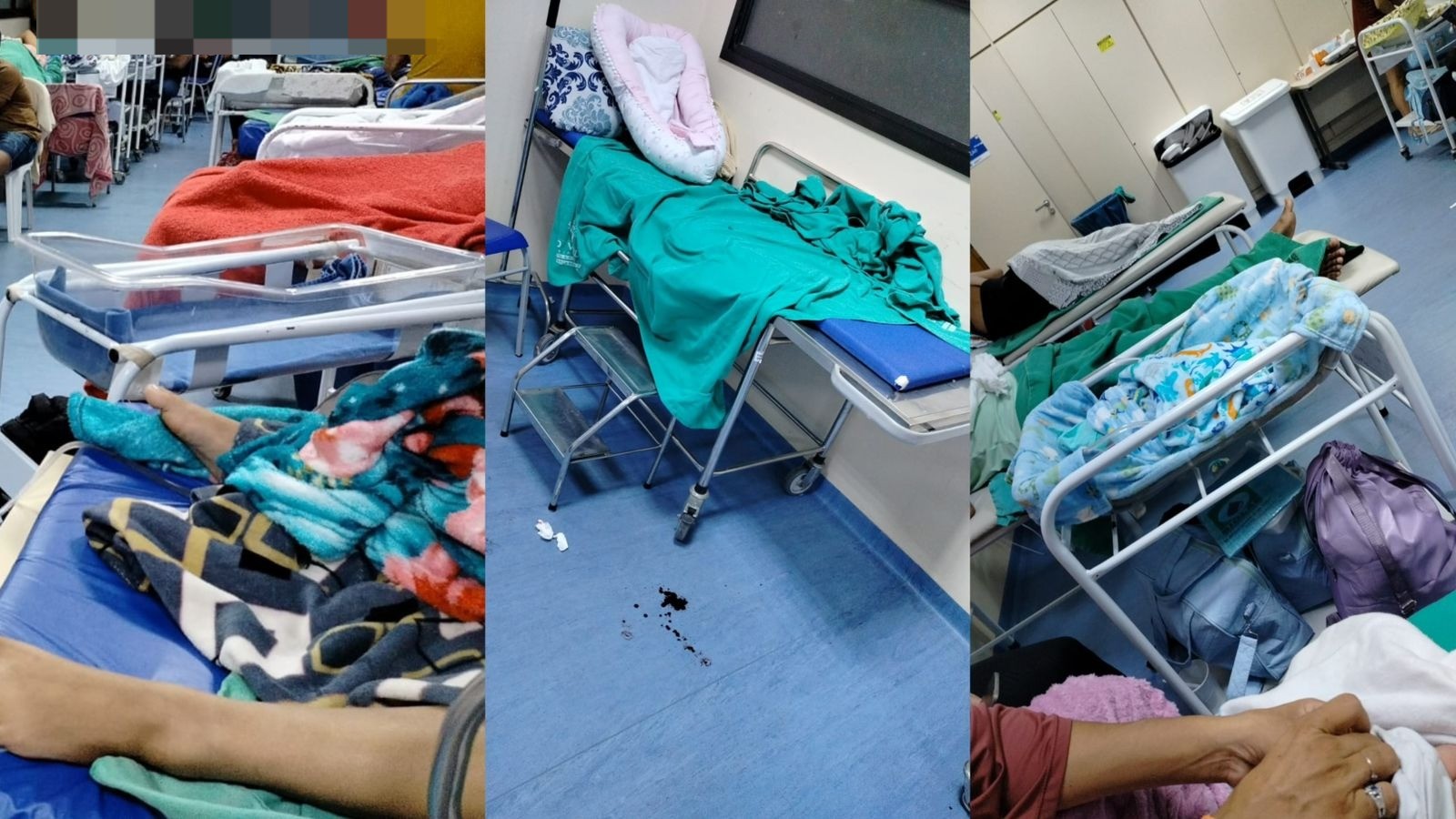 VÍDEO: Hospital Abelardo Santos, em Belém, tem sobrecarga e mães no pós-parto são aglomeradas em sala com macas improvisadas