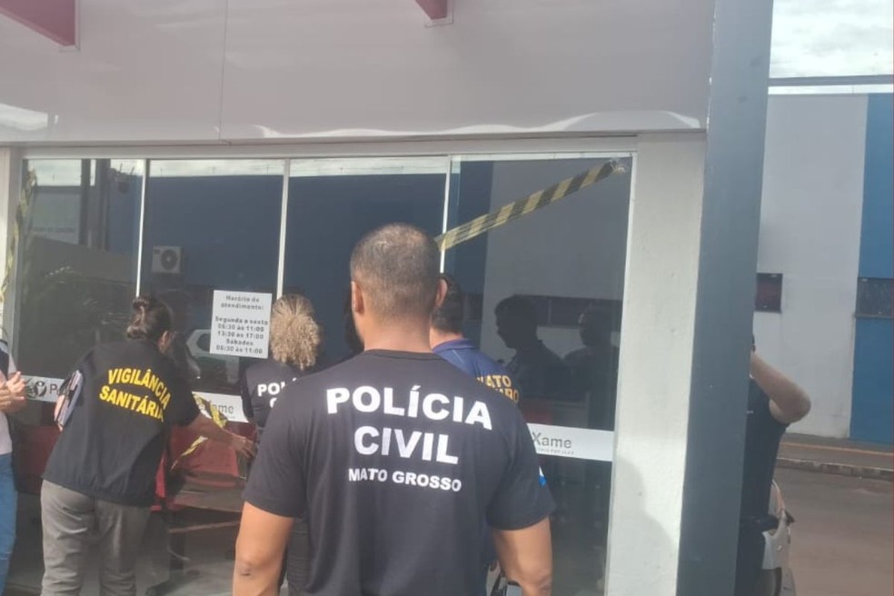 Laboratório localizado em frente à Unidade de Pronto Atendimento (UPA) da Rua Oswaldo Donato, em Tangará da Serra (MT) — Foto: Reprodução