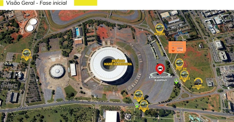 Intervenções no trânsito para show do cantor Brunos Mars em Brasília — Foto: Detran-DF/Divulgação