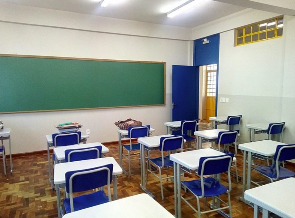 Sala de aula vazia — Foto: Tayná Schultz/Divulgação