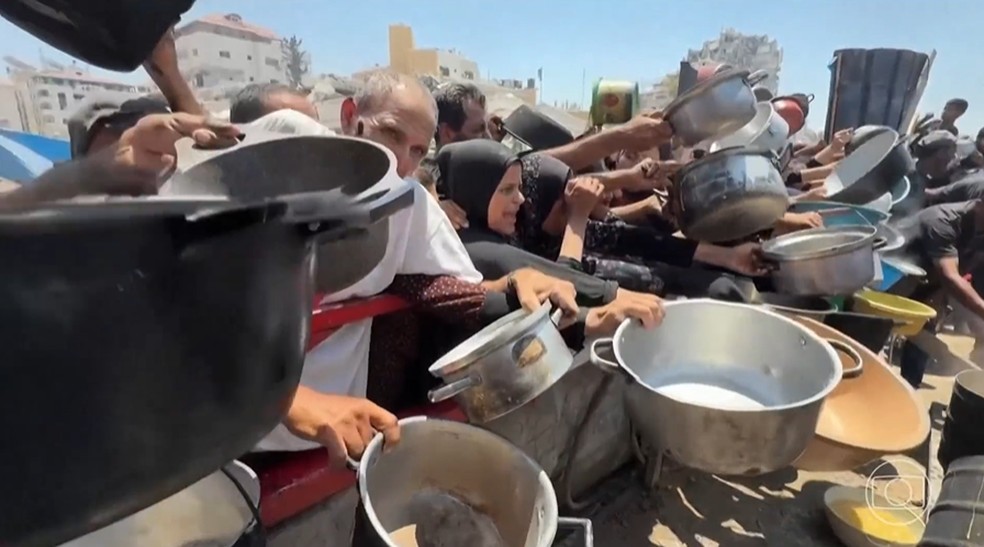 ONU e União Europeia pedem a Israel maior facilidade para distribuição de ajuda humanitária em Gaza — Foto: Reprodução/TV Globo