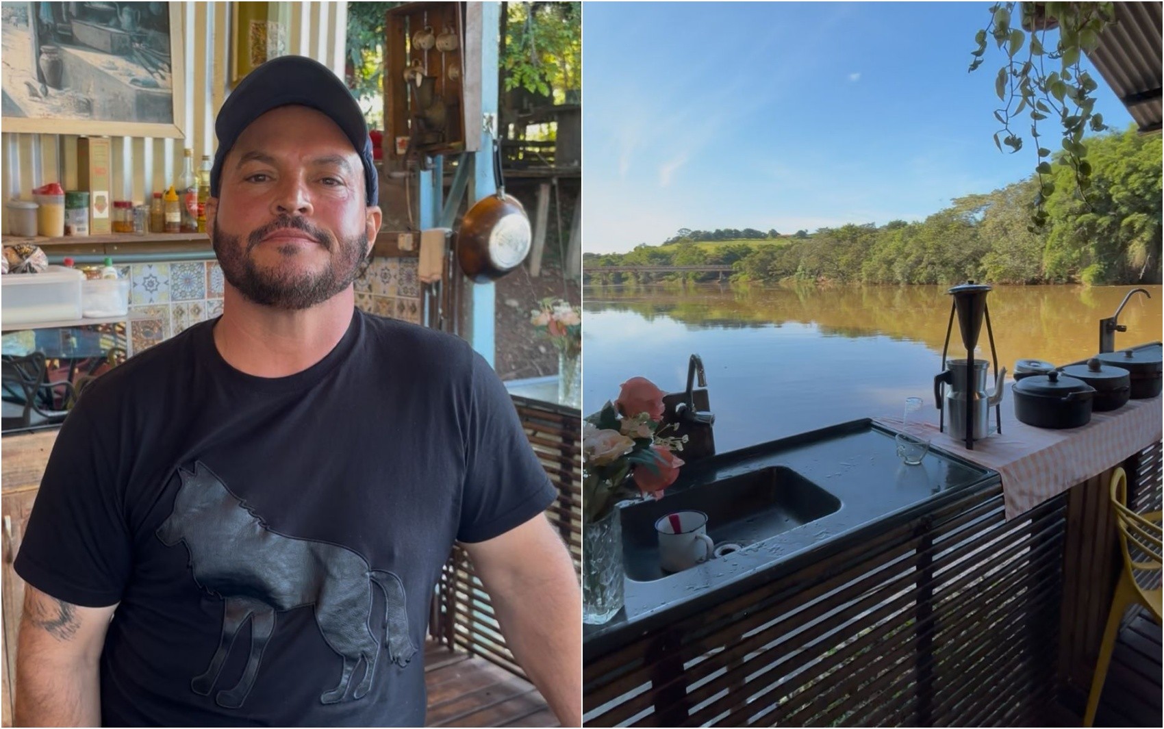 Sem CEP e sobre a água: ambientalista constrói casa flutuante e escolhe viver no rio em MG