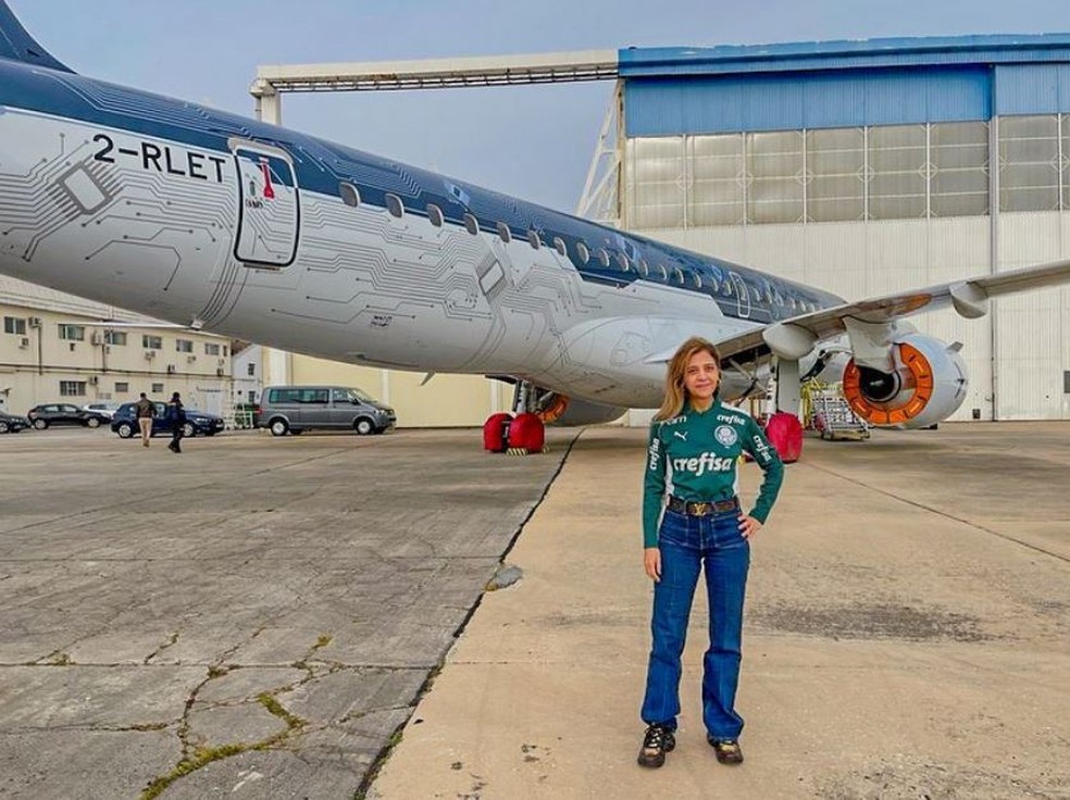 Aeronave do Palmeiras  produzida pela Embraer desde 2004  Foto: Reproduo/Instagram