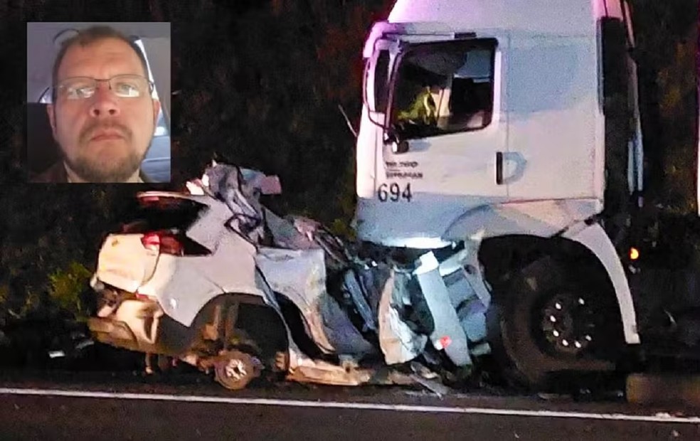 Médico morre e outro motorista fica ferido em batida envolvendo dois carros e um caminhão na Rodovia Lourenço Lozano — Foto: Arquivo Pessoal