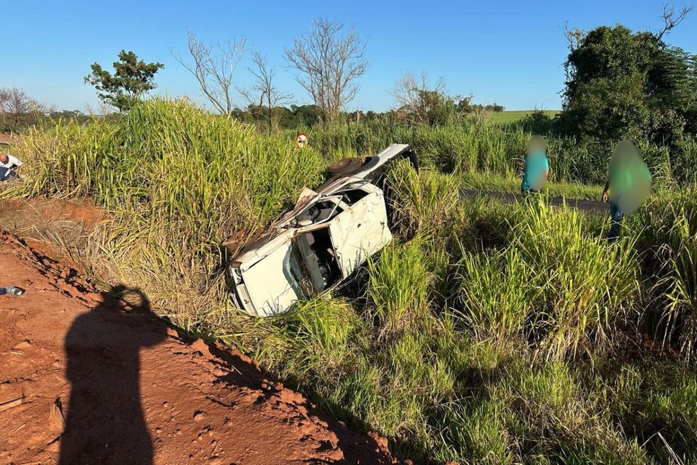 Acidente aconteceu na PR-317, em Nossa Senhora das Graças. — Foto: Operações Aéreas Samu 192