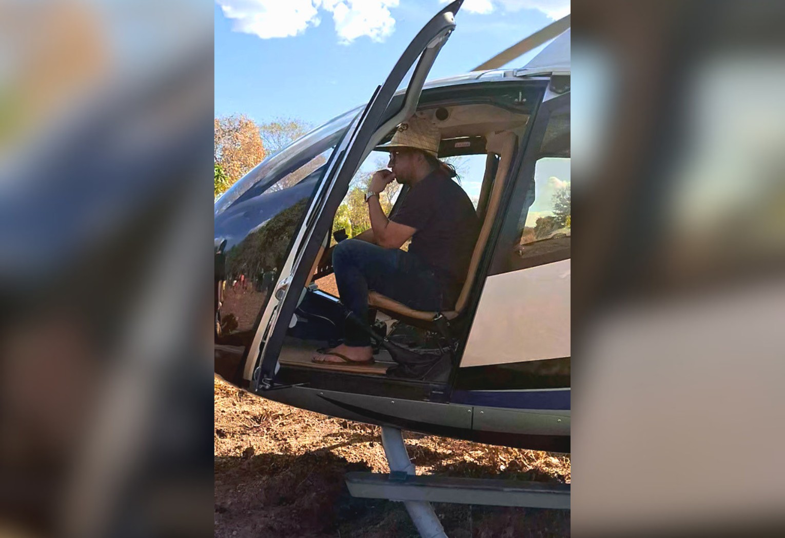 Juliano, da dupla com Henrique, surpreende fãs ao visitar bar com helicóptero