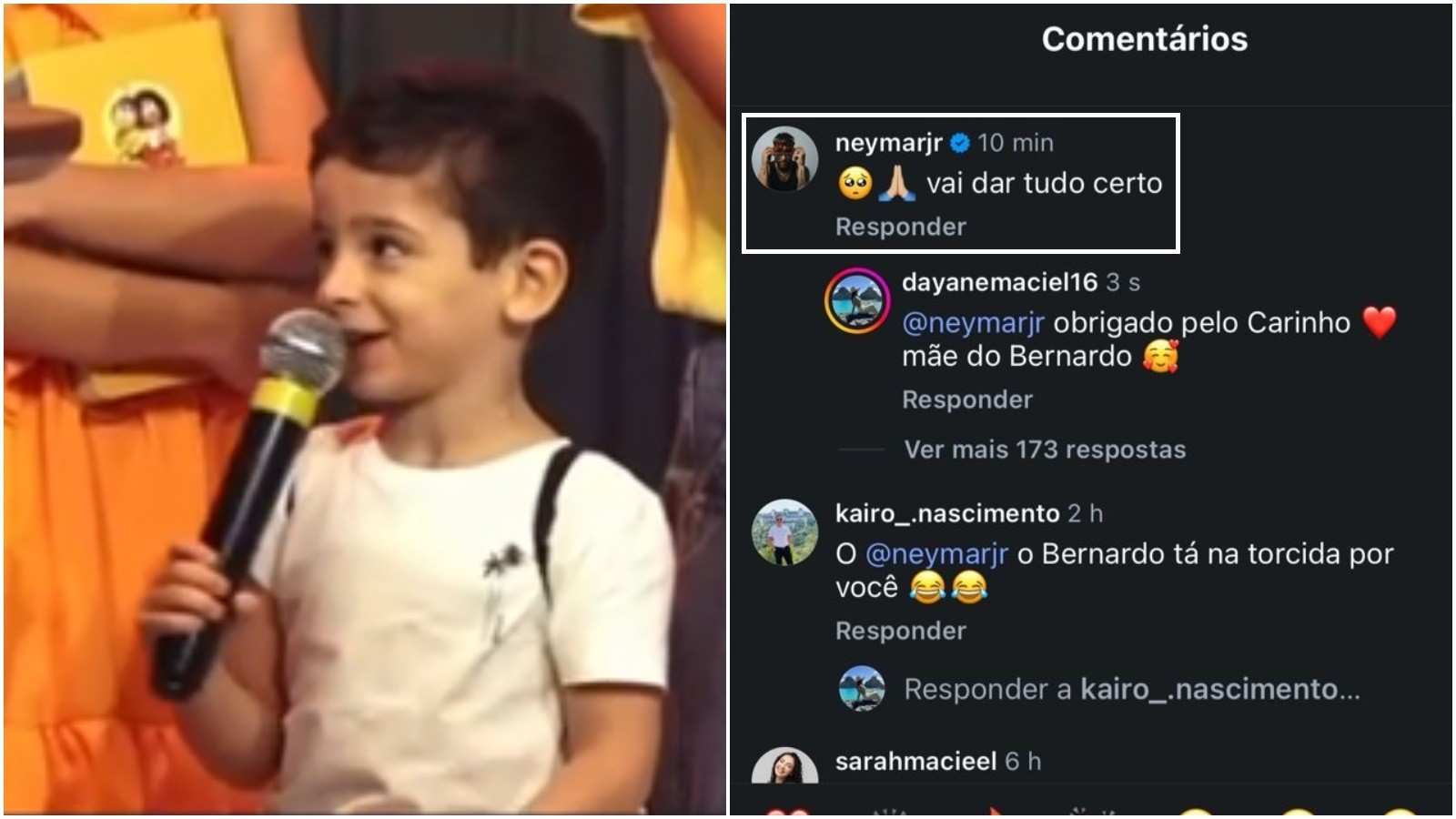 Criança viraliza ao orar pela convocação de Neymar na Copa e recebe resposta do craque; vídeo