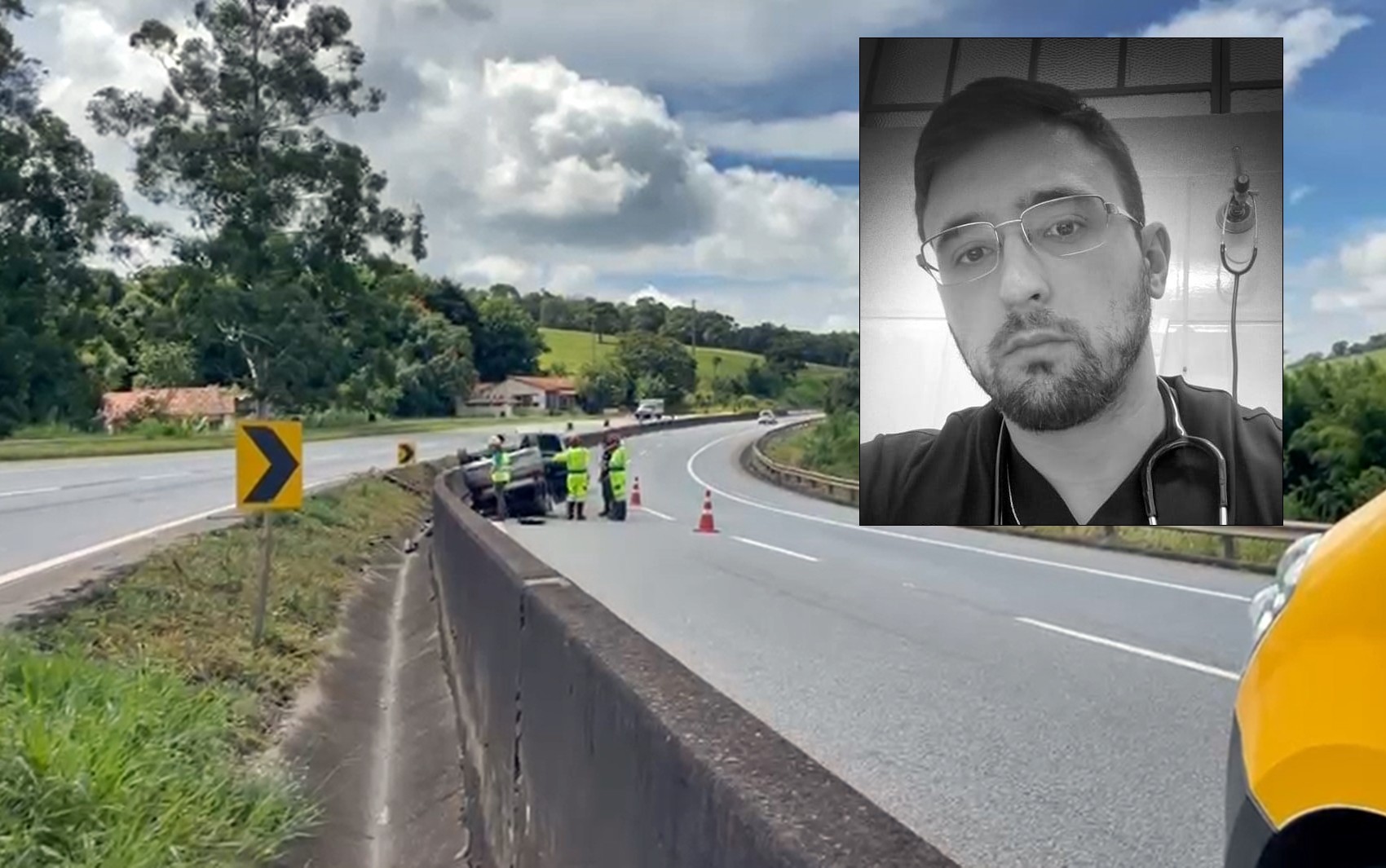 Médico de 32 anos morre após capotar o carro na Fernão Dias, em Três Corações, MG