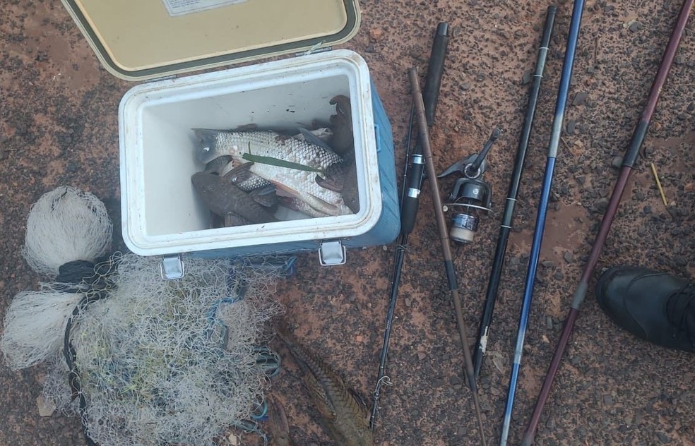 Homens são autuados por transporte de peixes durante Piracema, em Rancharia (SP) — Foto: Polícia Ambiental