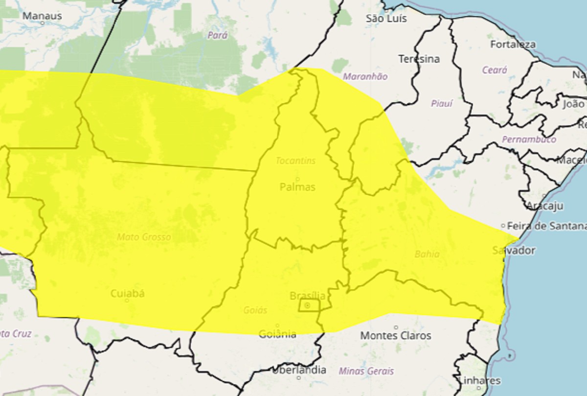 Tempestade e até granizo: alertas do Inmet cobrem todo o Tocantins