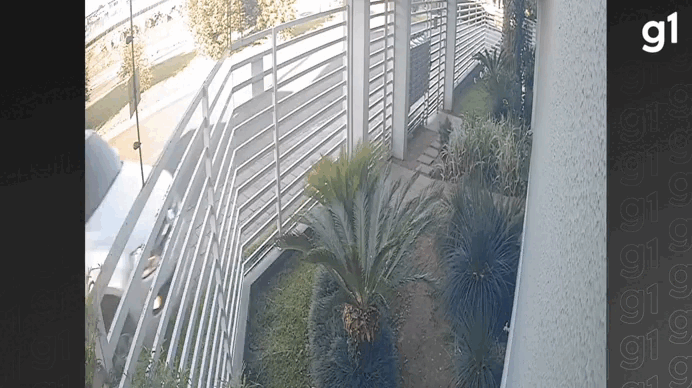 VÍDEO: Motorista perde controle de caminhonete e atravessa portão de prédio em Caxias do Sul