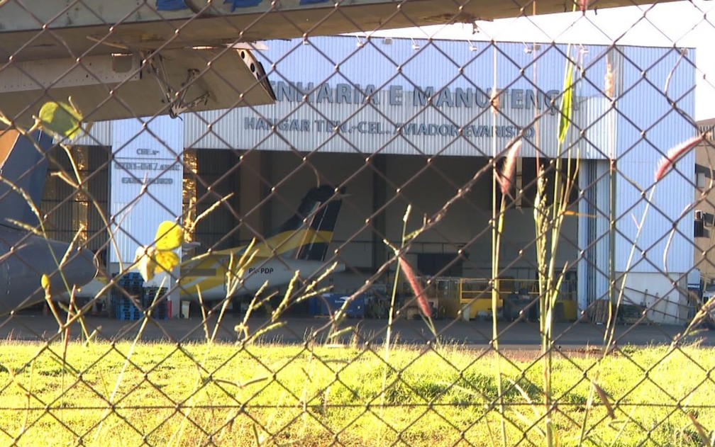 Hangar da Voepass em Ribeirão Preto (SP). — Foto: Sérgio Oliveira/EPTV