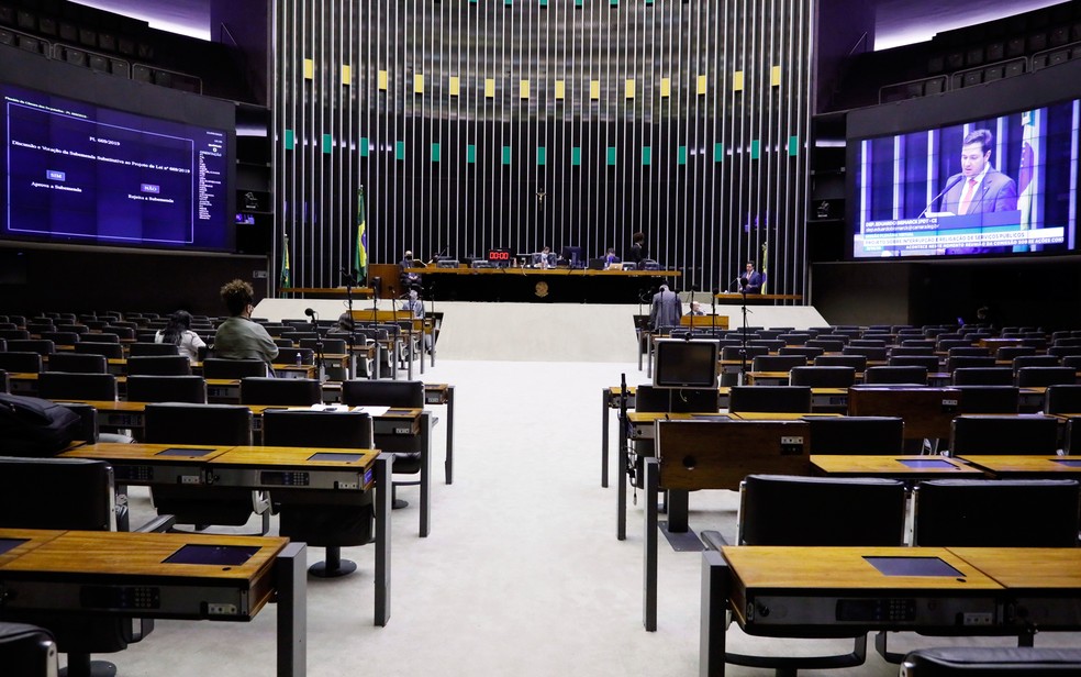 Plenário da Câmara vazio durante sessão esvaziada — Foto: Maryanna Oliveira/Câmara dos Deputados