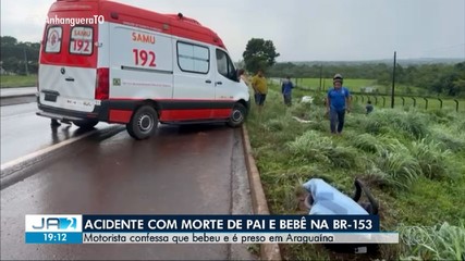 Pai e filho bebê que estavam em moto morrem em acidente na BR-153