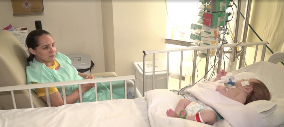 Bebê de dois meses é salvo em Natal após procedimento raro no coração — Foto: Inter TV Cabugi