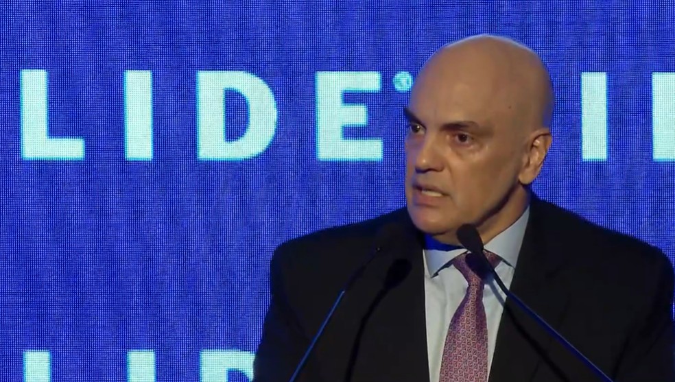 Alexandre de Moraes em evento no Rio — Foto: Reprodução