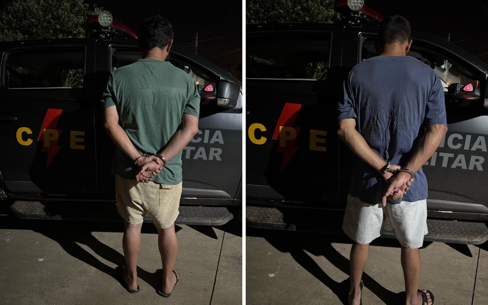 Os suspeitos foram presos duas horas após o atropelamento, em Goiás — Foto: Divulgação/Polícia Militar