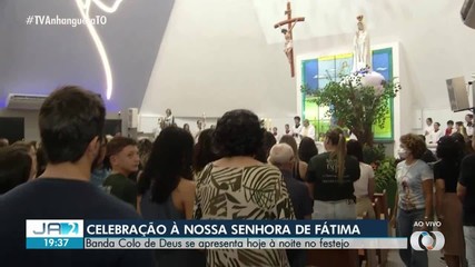 Fiéis participam de celebração a Nossa Senhora de Fátima com show da Banda Colo de Deus