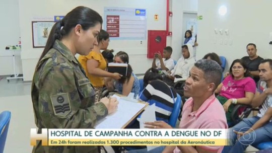 Dengue: em meio a explosão de casos e filas, hospital de campanha da Aeronáutica, em Brasília, fica fechado por 5 horas - Programa: Jornal Hoje 