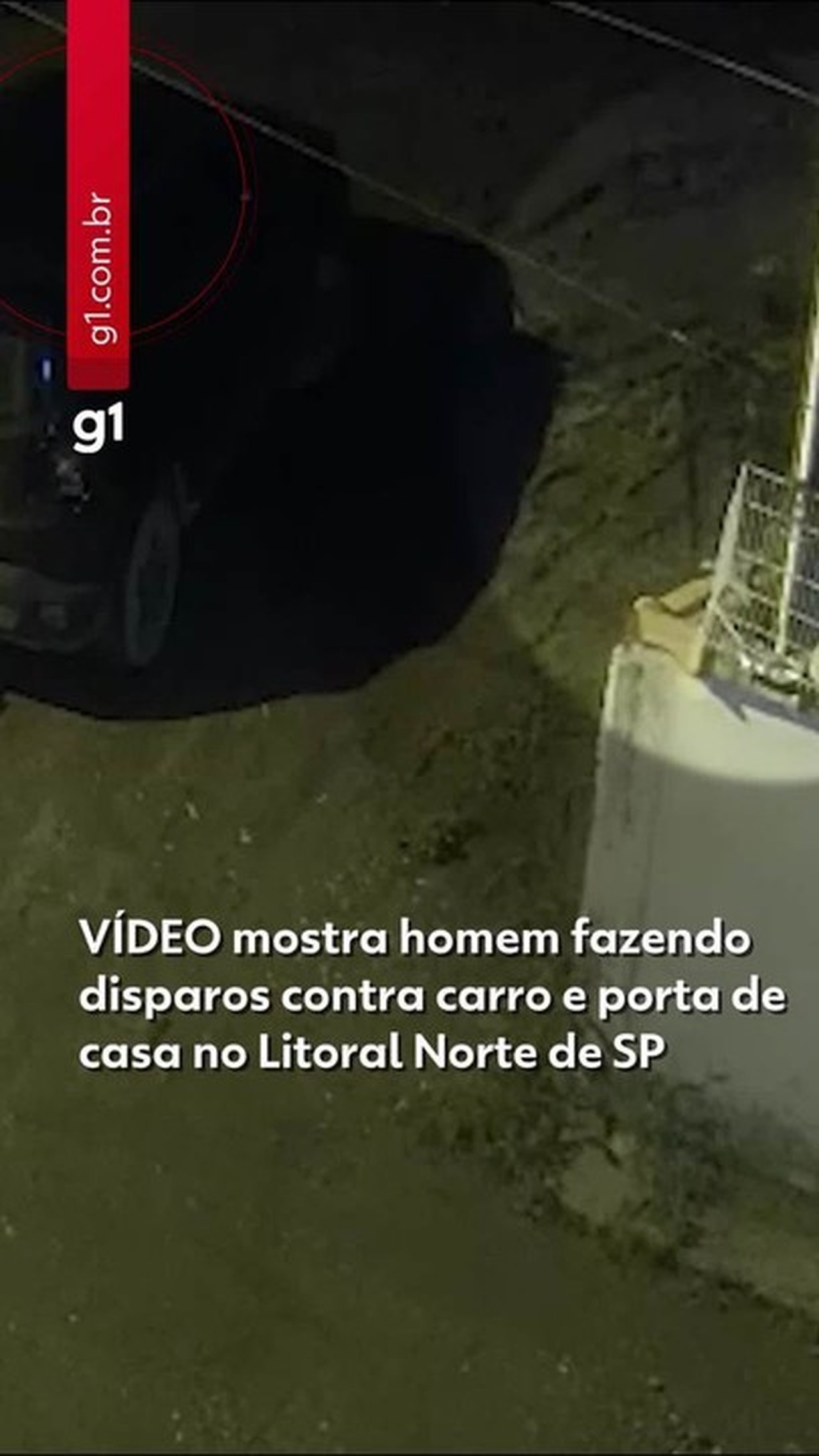 VÍDEO mostra homem fazendo disparos contra carro e porta de casa no Litoral Norte de SP