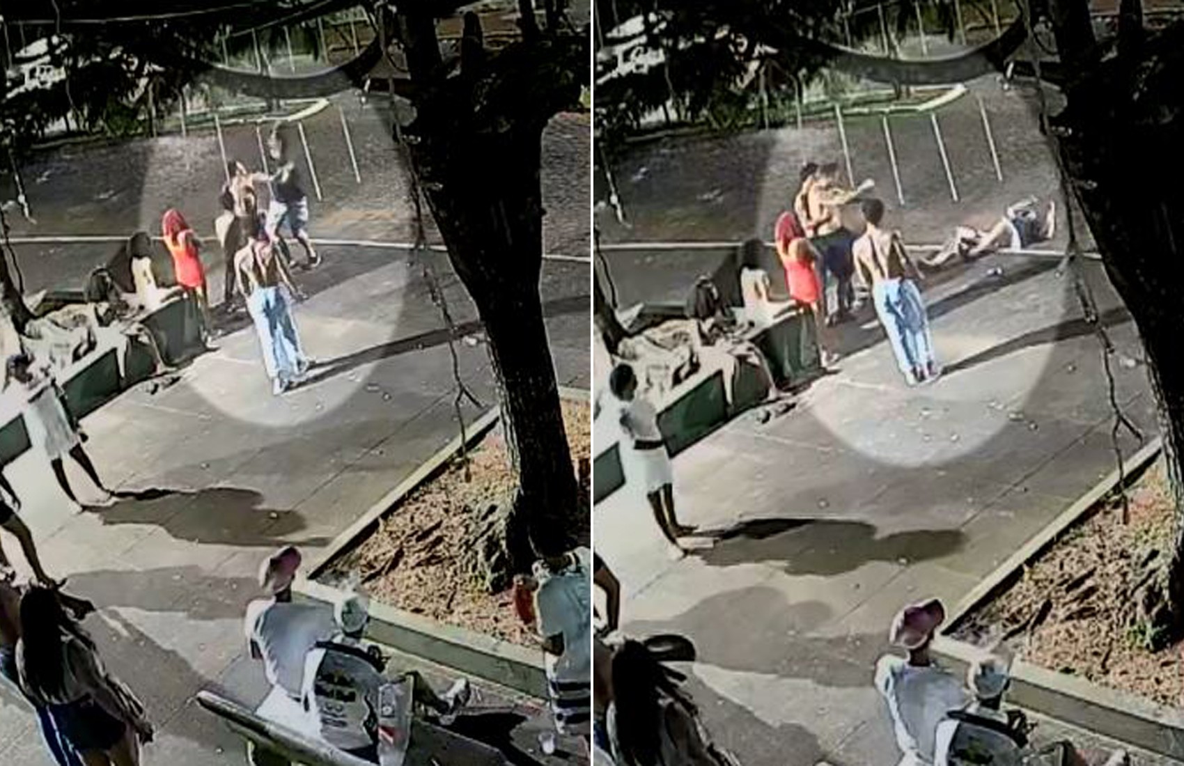 Vídeo mostra tatuador agredido em praça durante o Carnaval em Nuporanga, SP