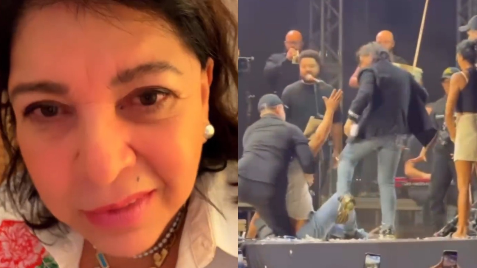 
'Foi a reação que eu tive', diz cantora Roberta Miranda após vídeo em que chuta e empurra homem em palco no Ceará