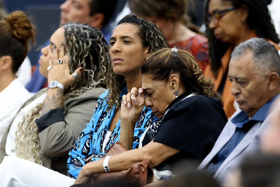 Família de Marielle Franco durante julgamento de acusados de mandar matar vereadora no STF — Foto: Gustavo Moreno/STF