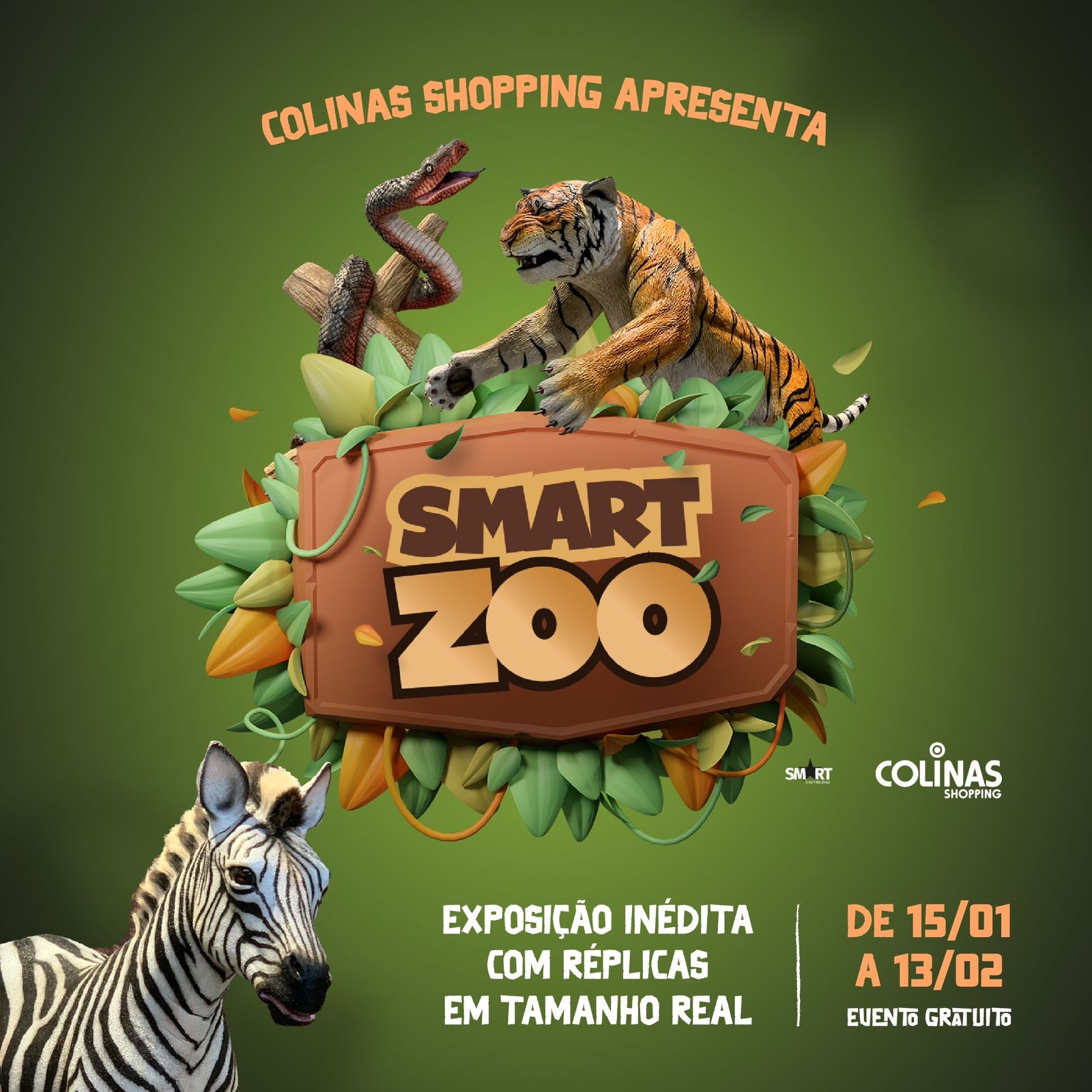 Exposição Smart Zoo leva visitantes a um passeio pela selva no Colinas